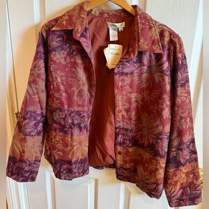 Coldwater Creek Wool Floral Boho Artsy Jacket